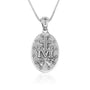 Miraculous Medal Pendant Necklace in Oxidized 925 Sterling Silver, Antique Finish – back view