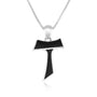 Tau cross onyx pendant necklace in 925 sterling silver by Marina Jewelry