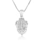 Miraculous Medal Pendant Necklace in Polished 925 Sterling Silver, Ornate Frame – back view