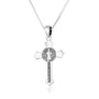 Saint Benedict Crucifix Pendant Necklace in 925 Sterling Silver, Ornate – back view