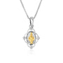 Two-Tone Miraculous Medal Pendant Necklace in 925 Sterling Silver
