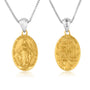 Miraculous Medal pendant necklace in gold-plated 925 sterling silver by Marina Jewelry