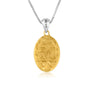 Miraculous Medal Pendant Necklace, Large Oval, Gold-Plated 925 Sterling Silver – back view