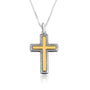 Dotted cross pendant necklace in gold-plated 925 sterling silver by Marina Jewelry