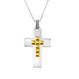 Gold bubble cross pendant necklace in 925 sterling silver by Marina Jewelry