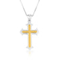 Flared cross pendant necklace in gold-plated 925 sterling silver by Marina Jewelry