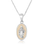 Virgin Mary pendant necklace in 925 sterling silver with ivory enamel by Marina Jewelry