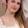 Virgin Mary Pendant Necklace in 925 Sterling Silver, Ivory Enamel – shown worn