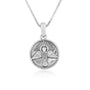 Holy Spirit Dove Red Enamel Coin Pendant Necklace in 925 Sterling Silver – back view