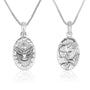 Holy Spirit and Holy Family double-sided pendant necklace in 925 sterling silver by Marina Jewelry