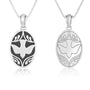 Holy Spirit dove pendant necklace in oxidized 925 sterling silver by Marina Jewelry