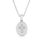 Double-Sided Cross Pendant Necklace in 925 Sterling Silver, Oxidized – back view