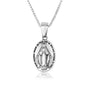 Oxidized 925 sterling silver Miraculous Medal pendant by Marina Jewelry