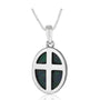 Eilat stone cross pendant necklace in 925 sterling silver by Marina Jewelry