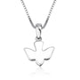 Smooth polished 925 sterling silver dove pendant by Marina Jewelry