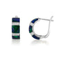 Segmented Eilat Stone Hoop Earrings in 925 Sterling Silver