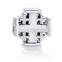 Jerusalem Cross Shaped Bead Charm in 925 Sterling Silver, view 2 by Marina Jewelry