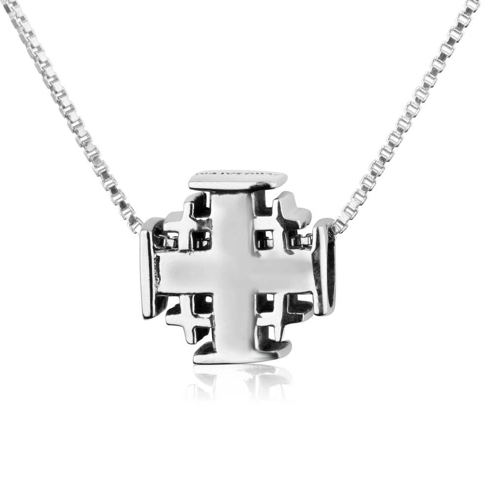 Jerusalem Cross Shaped Bead Charm in 925 Sterling Silver, view 5 by Marina Jewelry