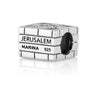 Jerusalem Cross Bead Charm in 925 Sterling Silver with Black Onyx and Cubic Zirconia, view 2 by Marina Jewelry