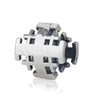 Curved Jerusalem Cross bead charm in sterling silver by Marina Jewelry