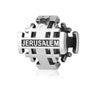 Jerusalem Cross Bead Charm in 925 Sterling Silver, Curved Cross Design, view 2 by Marina Jewelry