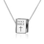 Holy Bible Bead Charm with Cross in 925 Sterling Silver