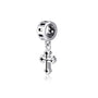 Budded trefoil cross hanging charm in 925 sterling silver by Marina Jewelry