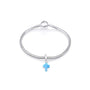 Blue Opal Cross Hanging Charm in 925 Sterling Silver, view 3 by Marina Jewelry