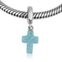 Blue Opal Cross Hanging Charm in 925 Sterling Silver, view 5 by Marina Jewelry