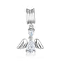 Angel charm with cubic zirconia in 925 sterling silver by Marina Jewelry