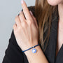 Jerusalem Cross Disc Hanging Charm in 925 Sterling Silver with Blue Enamel, view 3 by Marina Jewelry