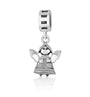 Plain silver angel charm in 925 sterling silver by Marina Jewelry