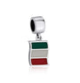 Italy flag charm with enamel in 925 sterling silver by Marina Jewelry