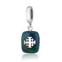 Cushion Eilat Stone hanging charm with silver Jerusalem Cross by Marina Jewelry