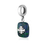 Jerusalem Cross Hanging Charm in 925 Sterling Silver with Eilat Stone, Cushion, view 2 by Marina Jewelry