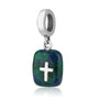 Eilat Stone cross charm in 925 sterling silver by Marina Jewelry