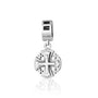 Flared Jerusalem Cross Hanging Charm in 925 Sterling Silver, Open Bead, view 2 by Marina Jewelry