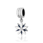 Blue enamel star flower hanging charm with Cubic Zirconia by Marina Jewelry