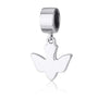 Polished dove hanging charm in sterling silver by Marina Jewelry