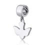 Dove Hanging Charm in 925 Sterling Silver, view 2 by Marina Jewelry
