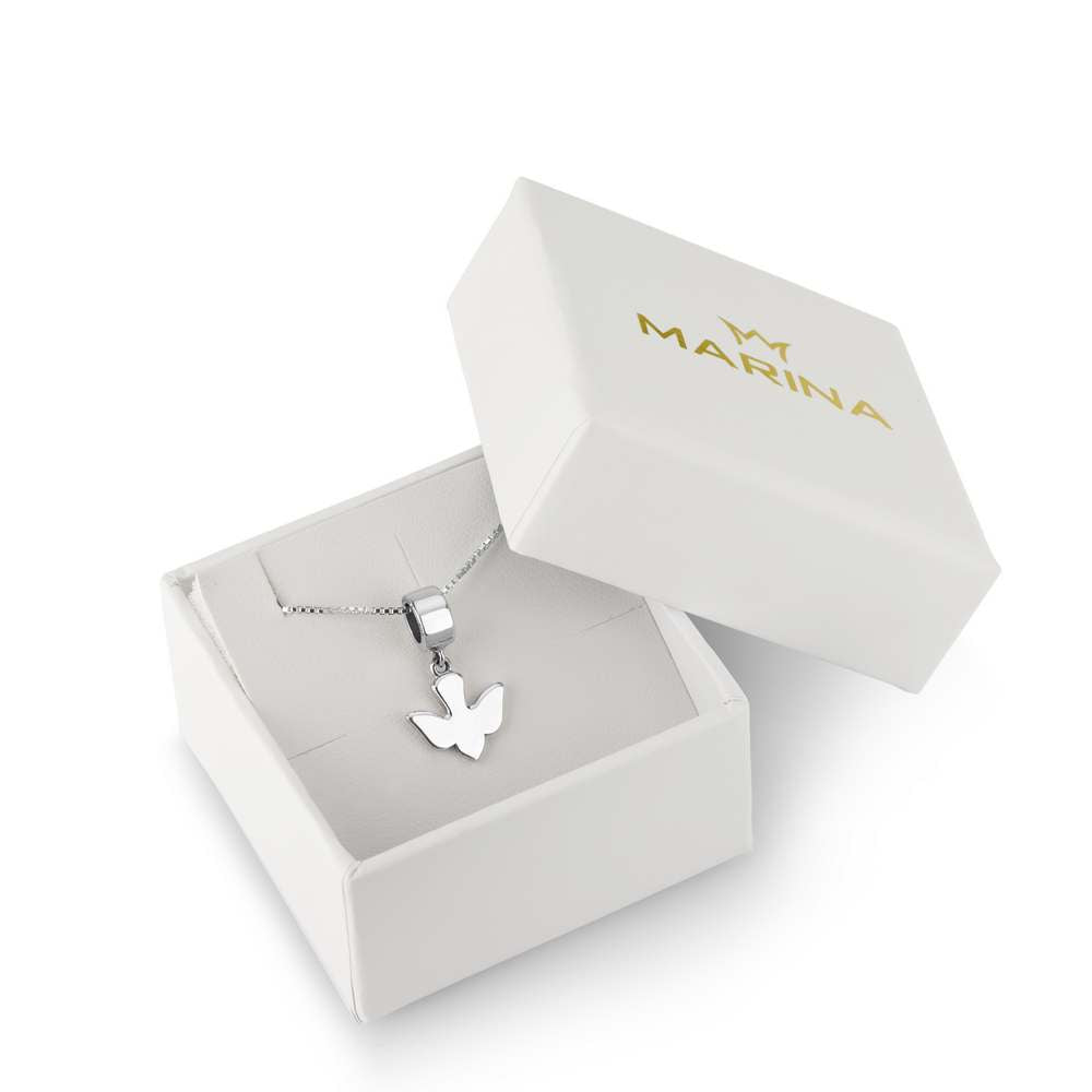 Dove Hanging Charm in 925 Sterling Silver, view 4 by Marina Jewelry