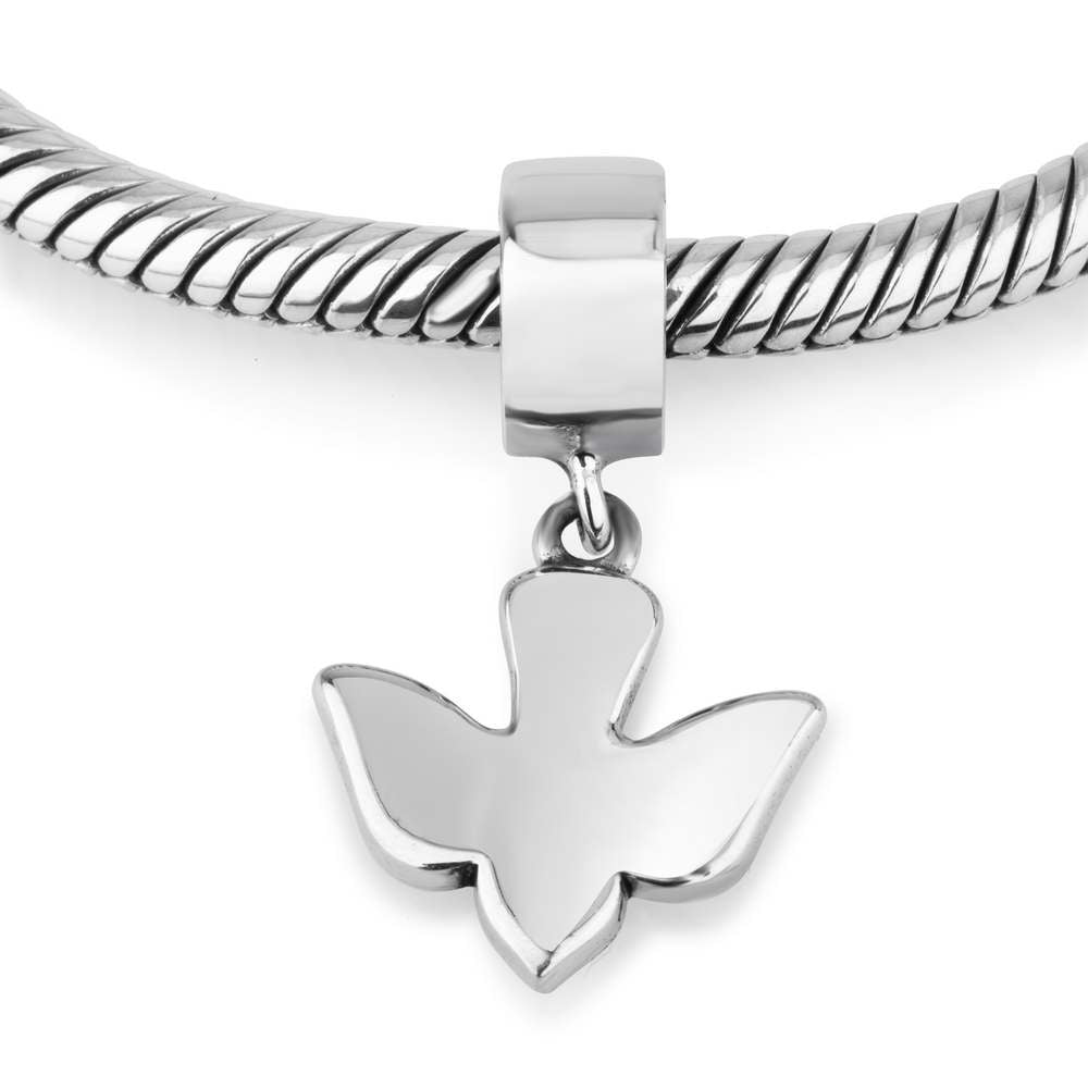 Dove Hanging Charm in 925 Sterling Silver, view 5 by Marina Jewelry