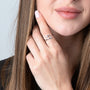 Open cross ring with zircon accents in 925 sterling silver by Marina Jewelry