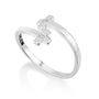 Open cross ring with zircon accents in 925 sterling silver by Marina Jewelry