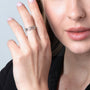 Cross and heart eternity ring in 925 sterling silver by Marina Jewelry
