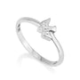Textured dove ring in 925 sterling silver by Marina Jewelry