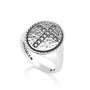 Hammered cross signet ring in 925 sterling silver by Marina Jewelry