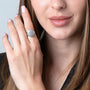 Hammered cross signet ring in 925 sterling silver by Marina Jewelry