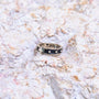 Oxidized decade rosary ring with Jerusalem Cross, engraved Jerusalem inside, by Marina Jewelry