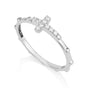 Zircon pavé cross rosary band ring in 925 sterling silver by Marina Jewelry